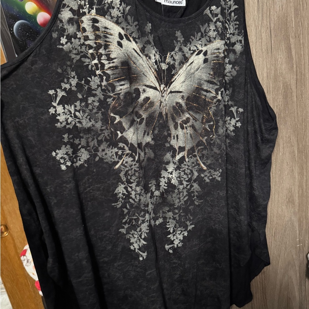 Maurices Black Graphic Muscle Tee Relaxed Fit